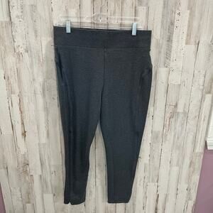 Seven7 Gray Pull On Cropped Leggings Stretch Waist Womens Size Large